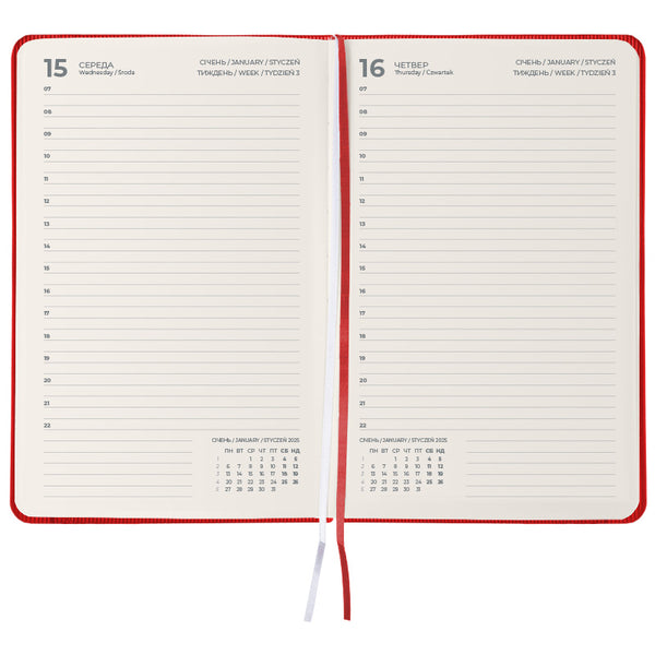 Щоденник 2025 Axent Partner Lines 8815-25-54-A, 145x210 мм, яскраво-червоний
