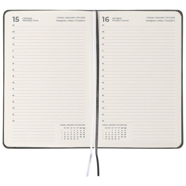 Ежедневник 2025 Axent Partner Lines 8815-25-03-A, 145x210 мм, серый