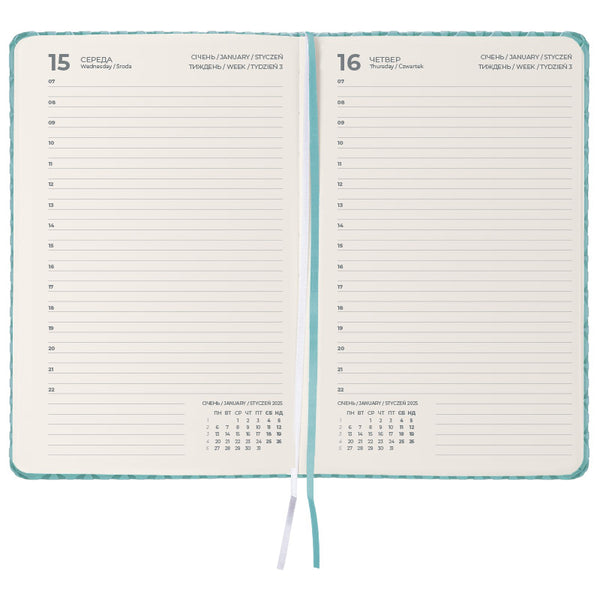 Ежедневник 2025 Axent Partner Gently 8822-25-04-A, 145x210 мм, синяя вода