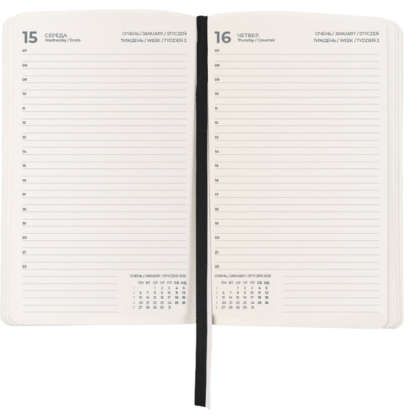 Щоденник 2025 Axent Partner City Soft 8821-25-01-A, 145x210 мм, чорний