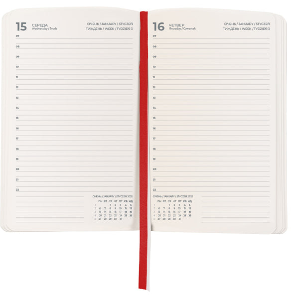 Ежедневник 2025 Axent Partner City Soft 8821-25-03-A, 145x210 мм, красный