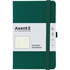 Книга записна Axent Partner 8201-61-A, 125x195 мм, 96 аркушів, клітинка, зелений ліс