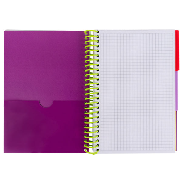 Блокнот з розділювачами Axent 8405-09-A, А5, 120 аркушів, клітинка, пурпурний