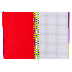 Блокнот з розділювачами Axent 8405-09-A, А5, 120 аркушів, клітинка, пурпурний