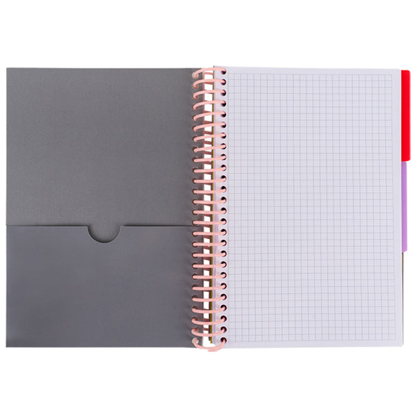 Блокнот з розділювачами Axent 8405-10-A, А5, 120 аркушів, клітинка, сірий
