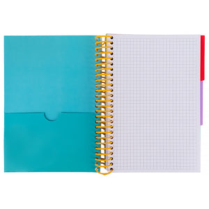 Блокнот з розділювачами Axent 8405-12-A, А5, 120 аркушів, клітинка, бірюзовий