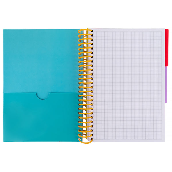 Блокнот з розділювачами Axent 8405-12-A, А5, 120 аркушів, клітинка, бірюзовий
