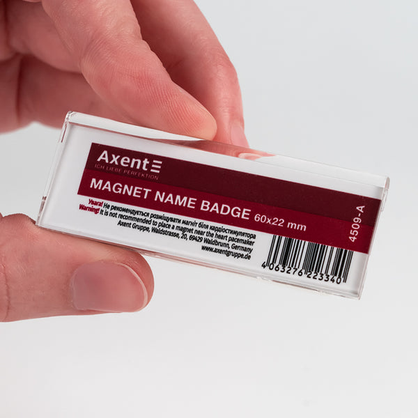 Бейдж акриловий на магніті Axent 4509-A, 60х25 мм