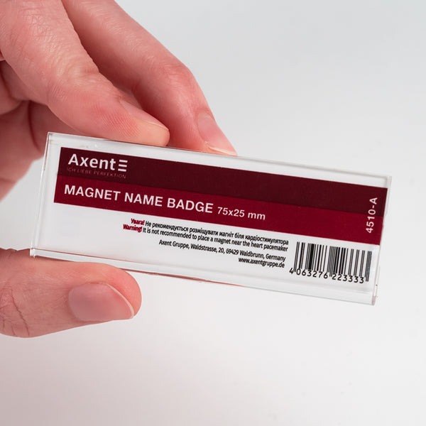 Бейдж акриловий на магніті Axent 4510-A, 75х25 мм