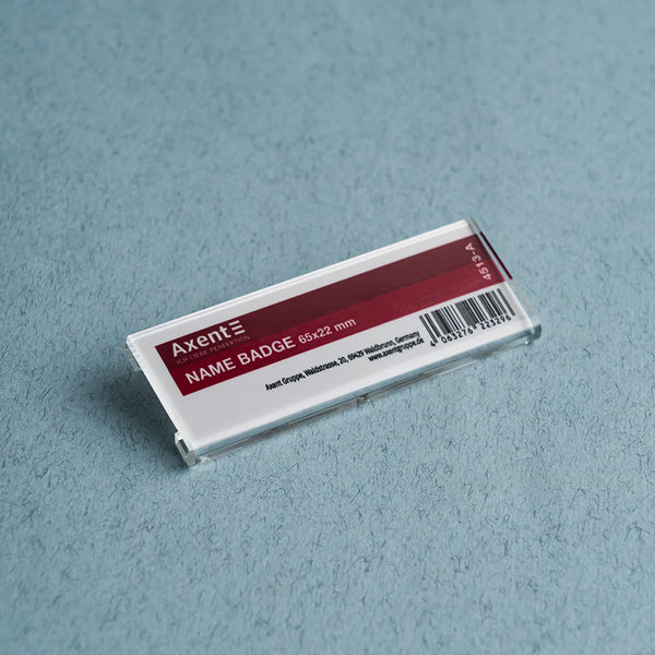 Бейдж акриловий на шпильці Axent 4513-A, 65х22 мм
