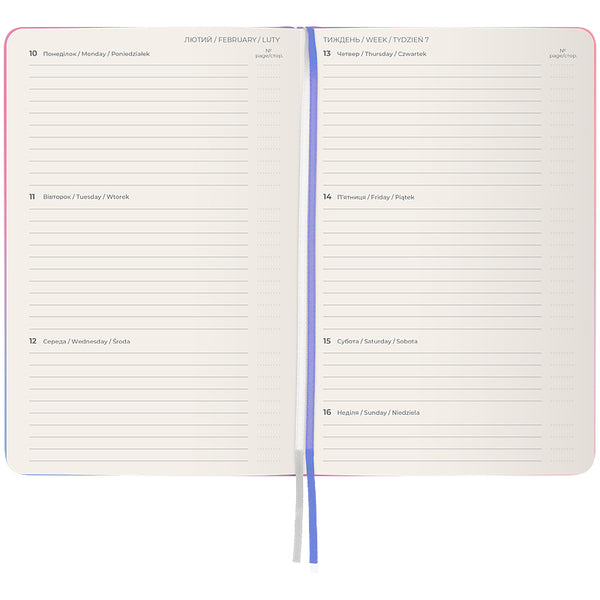 Щотижневик 2025 Axent Partner Gradient Soft 8523-25-2-A, 125x195 мм, Leaves