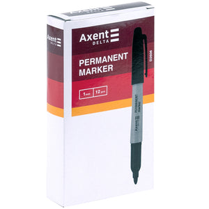 Маркер Axent Delta Permanent D2606-01, 1 мм, круглий чорний