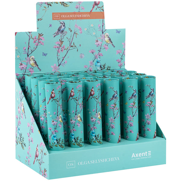 Ручка шариковая Axent Olga Selyshcheva, Spring AB1098-06-02-A, 0.7 мм, синяя