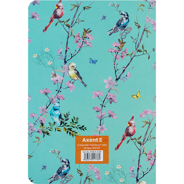 Книга записна Axent Spring 8700-9-A-OS, A5, 80 аркушів, клітинка