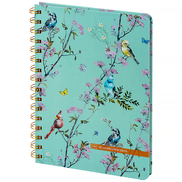 Блокнот на спiралi Axent Olga Selyshcheva, Spring 8470-1-A-OS, А5, 80 аркушів, клітинка, тверда обкладинка