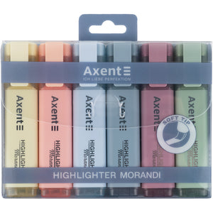 Маркер Axent Highlighter 2537-60-A, 1-5 мм, клиноподібний, набір, morandi