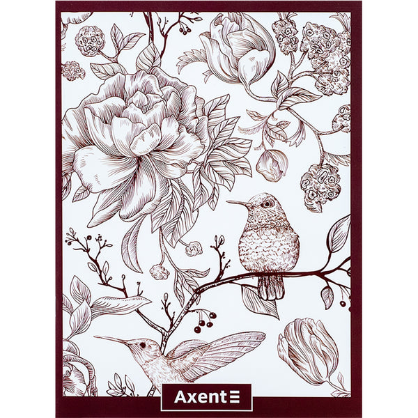 Зошит для записів Axent 4780-8-A, А4, 48 аркушів, клітинка, бордовий