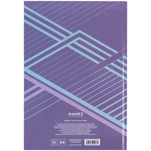 Книга записная Axent Lines 8422-583-A, А4, 96 листов, клетка, сиреневая