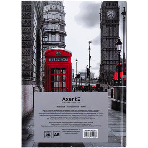 Книга записная Axent R&B Telephone 8457-5-A, А5, 96 листов, клетка, твердая обложка