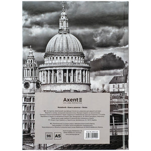 Книга записная Axent R&B Bus 8457-8-A, А5, 96 листов, клетка, твердая обложка