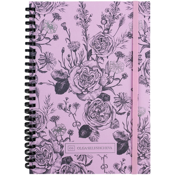 Блокнот на спирали Axent Olga Selyshcheva, Pink Roses 8471-2-A-OS, А5, 80 листов, клетка, картонная обложка