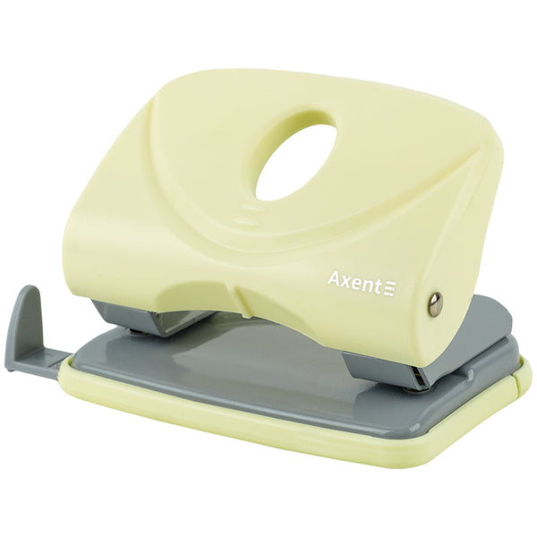 Діркопробивач для паперу Axent Welle-2 3820-08-A, пластиковий, 20 аркушів, Pastelini, жовтий