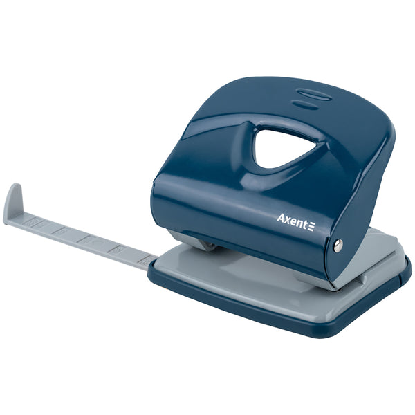 Діркопробивач для паперу Axent Exakt-2 3930-29-A, металевий, 30 аркушів, Earth colors, синій