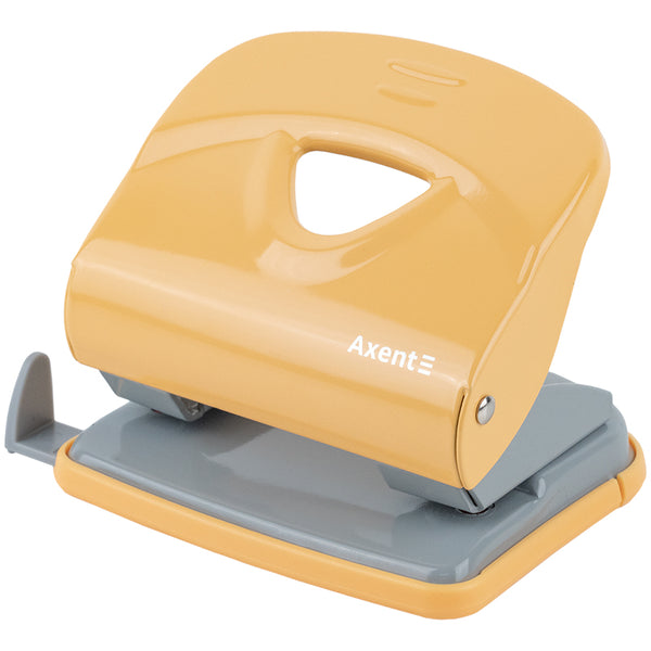 Діркопробивач для паперу Axent Exakt-2 3930-26-A, металевий, 30 аркушів, Earth colors, жовтий