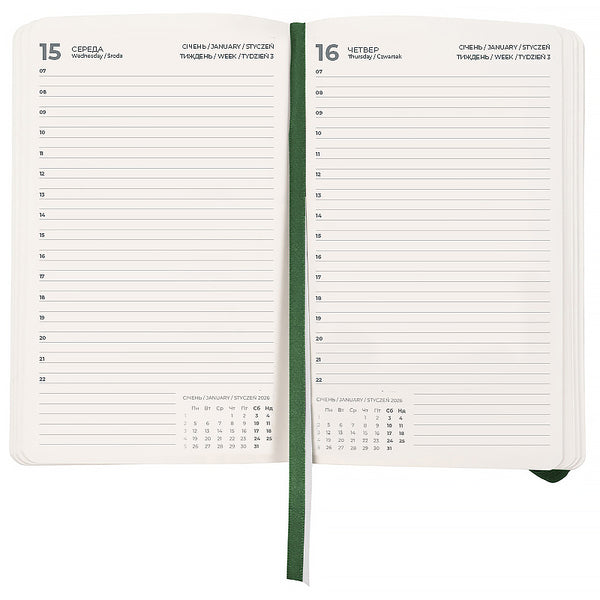 Щоденник 2026 Axent Partner Soft Skin 8810-26-23-A, 145*210, темно-зелений