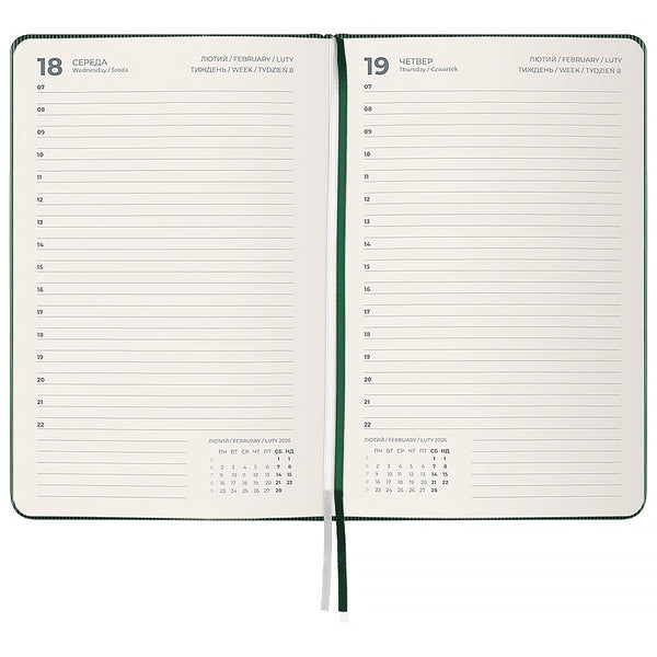 Щоденник 2026 Axent Partner Lines 8815-26-23-A, 145*210, темно-зелений