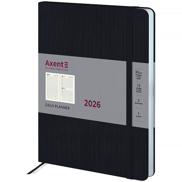 Щоденник 2026 Axent Grand Lines 8831-26-01-A, 195*255, чорний