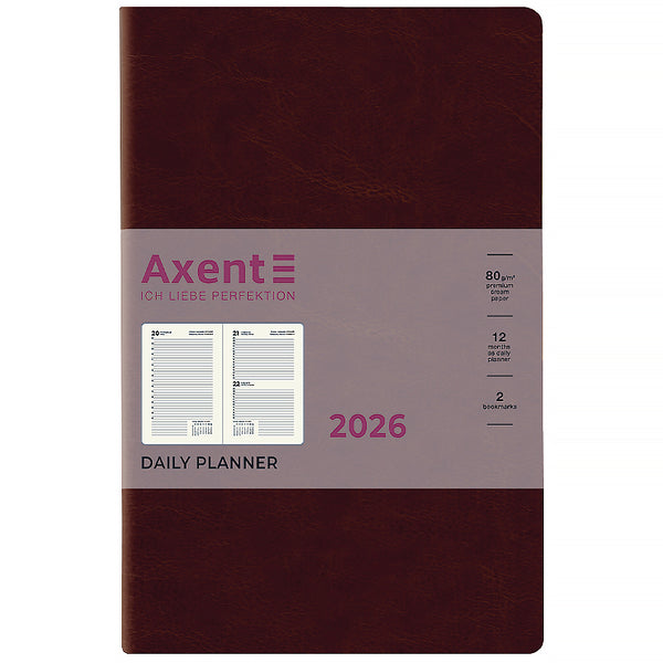 Щоденник 2026 Axent Partner City Soft 8821-26-05-A, 145*210, коричневий