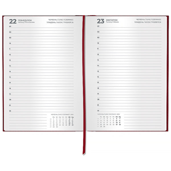 Щоденник 2026 Axent Classic Style 8840-26-3-A, 145*210, з/т бордовий