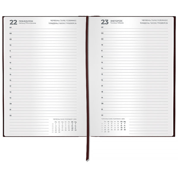 Щоденник 2026 Axent Classic Style 8840-26-4-A, 145*210, з/т коричневий