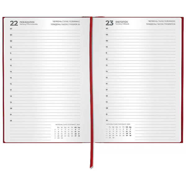 Щоденник 2026 Axent Classic City 8842-26-4-A, 145*210, з/т бордовий