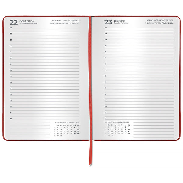 Щоденник 2026 Axent Classic Palermo 8843-26-3-A, 145*210, слп/т червоний