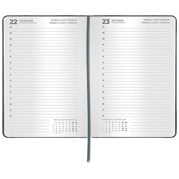 Щоденник 2026 Axent Classic Palermo 8843-26-4-A, 145*210, слп/т сірий