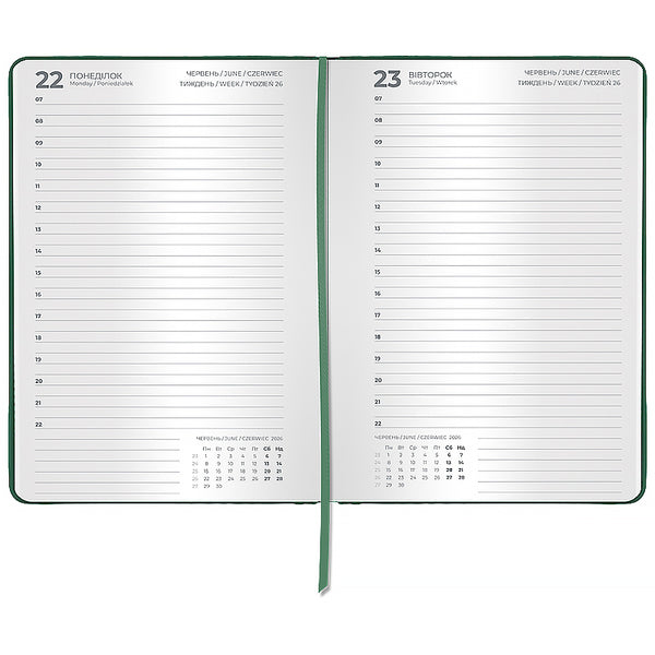 Щоденник 2026 Axent Classic Palermo 8843-26-5-A, 145*210, слп/т зелений