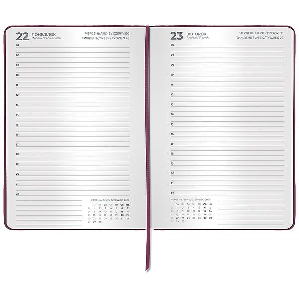 Щоденник 2026 Axent Classic Palermo 8843-26-6-A, 145*210, слп/т сливовий