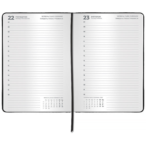 Щоденник 2026 Axent Classic Lux 8844-26-1-A, 145*210, слп/т чорний