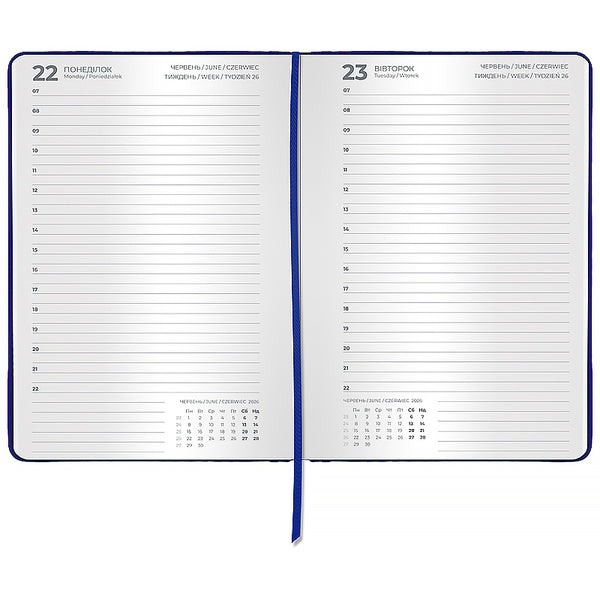 Щоденник 2026 Axent Classic Lux 8844-26-2-A,145*210, слп/т темно синій