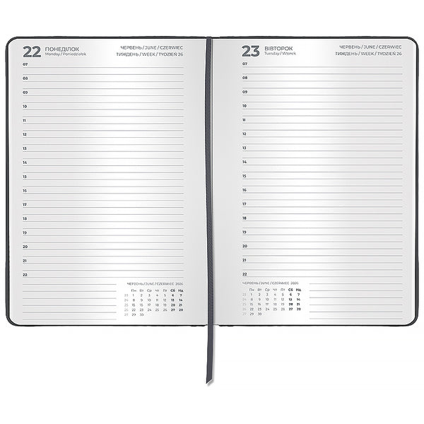 Щоденник 2026 Axent Classic Lux 8844-26-3-A, 145*210, слп/т сірий