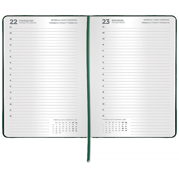 Щоденник 2026 Axent Classic Lux 8844-26-5-A, 145*210, слп/т темно зелений