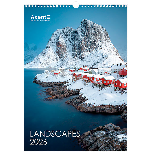Календар настінний 2026 Axent Landscapes 8804-26-1-A, А3