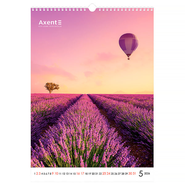Календар настінний 2026 Axent Landscapes 8804-26-1-A, А3