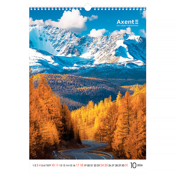 Календар настінний 2026 Axent Landscapes 8804-26-1-A, А3
