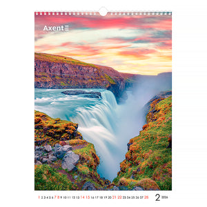 Календар настінний 2026 Axent Waterfalls 8804-26-2-A, А3