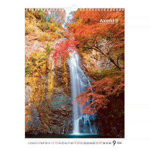 Календар настінний 2026 Axent Waterfalls 8804-26-2-A, А3
