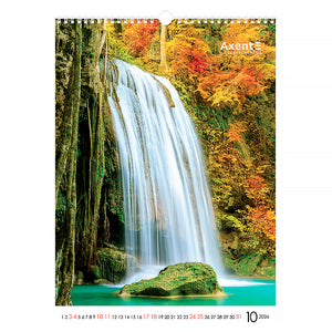 Календар настінний 2026 Axent Waterfalls 8804-26-2-A, А3