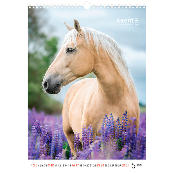 Календарь настенный 2026 Axent Horses 8804-26-3-A, А3